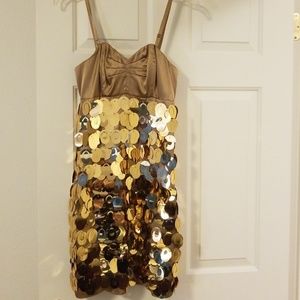 Gold party dress